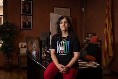 Silvia Orriols, alcaldesa de Ripoll, en junio en su despacho.