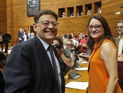 El president de la Generalitat, Ximo Puig, i la vicepresidenta, Mònica Oltra.