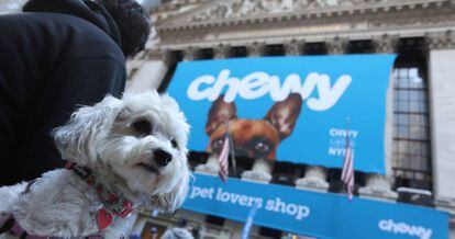 Debut en la Bolsa de Nueva York de Chewy, firma dedicada al comercio electrónico de alimentos y productos para mascotas.