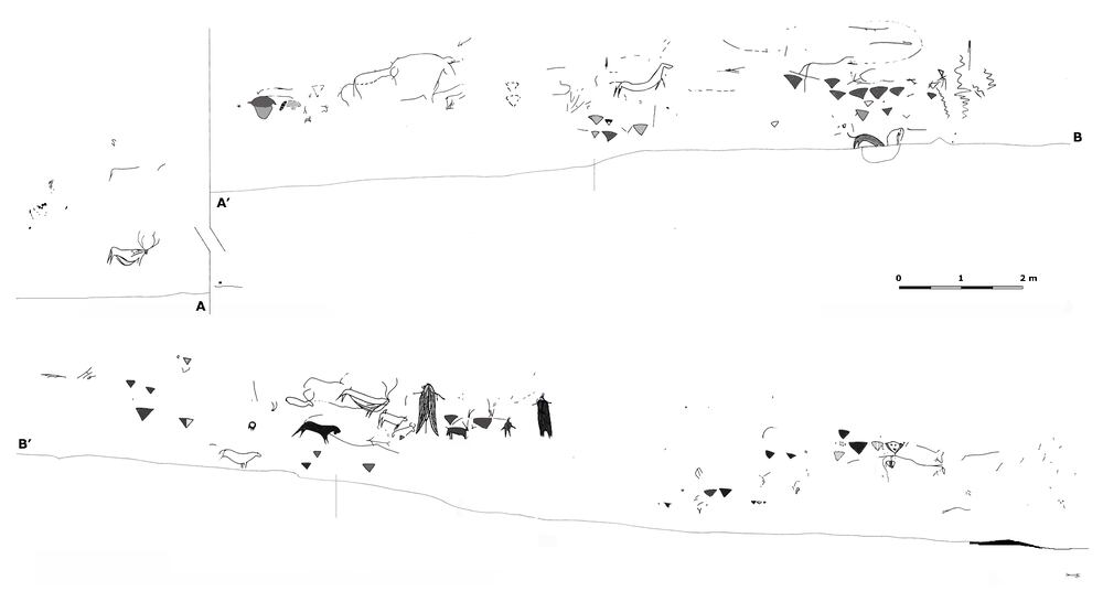 Esquema general de las pinturas de Ojo Guareña (Burgos).