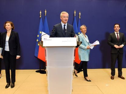 El ministro francés de Economía, Bruno Le Maire, durante la presentación del plan.