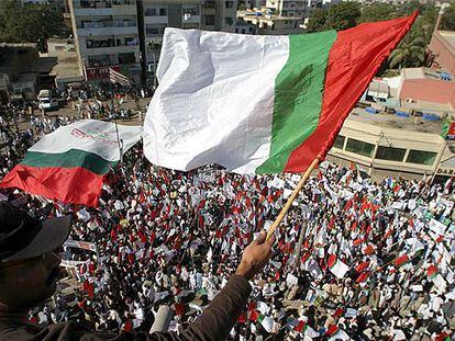 Manifestación contra Estados Unidos celebrada ayer en Karachi.