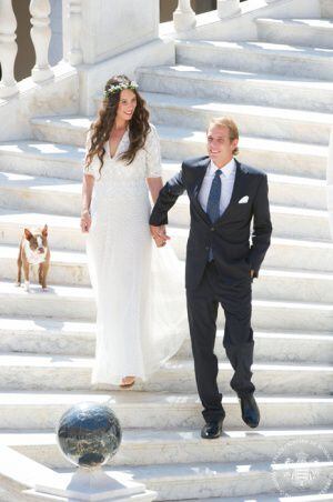 Andrea Casiraghi y Tatiana Santo Domingo durante su boda.