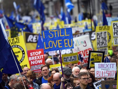 Protesta en Escocia a favor de un segundo referéndum.