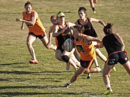 Entrenamiento de la Selección Española de Seven Femenino en 2015.