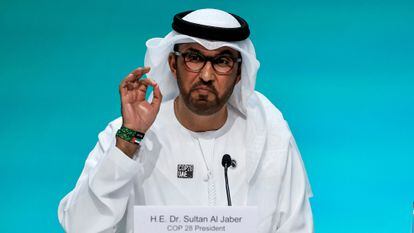 Sultan Ahmed Al Jaber, presidente de la cumbre COP28, el lunes en Dubái.