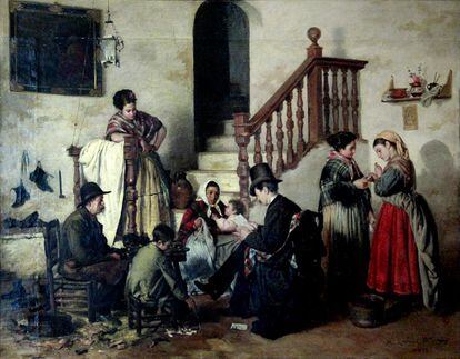 'La lectura de la carta' (1876), Diputación de Granada. Una escena de costumbres, un motivo recurrente en la pintura del artista.