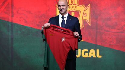 Roberto Martínez durante su presentación como nuevo seleccionador de Portugal este lunes.
