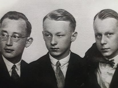 Los tres hermanos Kraus, Frank, Lorenz y Otto.