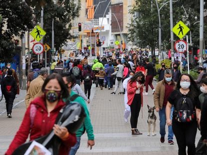 Una calle de Bogotá el pasado 7 de enero, cuando Colombia enfrentaba la cuarta ola de contagios.