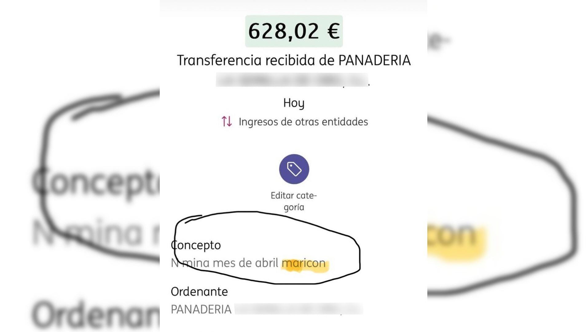 “Nómina abril maricón”: el sindicato CGT denuncia a una panadería que pagó así el sueldo a un empleado