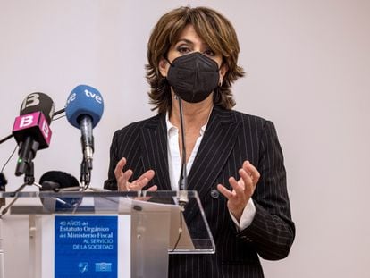 La fiscal general del Estado, Dolores Delgado, durante un acto en Palma, el 10 de febrero.
