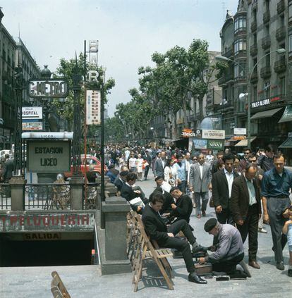 Las Ramblas en 1960.