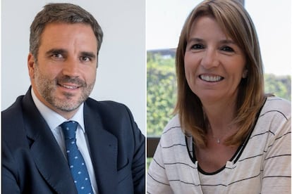 Álvaro Bergasa Guerra, jefe de mercado de capitales, y Marta Grifell Sala, directora global de sindicaciones.