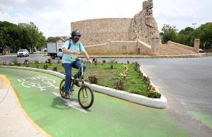 Una de las ciclovías en la ciudad de Mérida (Yucatán), una de las ciudades con mayor infraestructura urbana para la movilidad sostenible