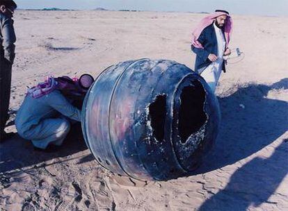 Una pieza de 70 kilos del motor de un cohete Delta 2, lanzado años antes, cayó en enero de 2001 a 240 kilómetros de la capaital de Arabia Saudí.