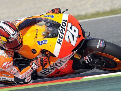 Pedrosa rueda en el circuito de Montmel&oacute;.