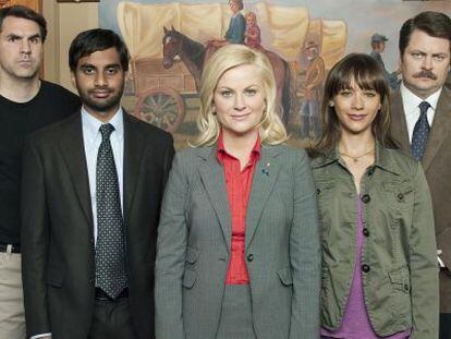 El reparto de &#039;Parks and recreation&#039;, serie escrita por Kelly Oxford. 