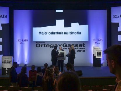 Momentos previos al inicio de la ceremonia de los 35º Premios Ortega y Gasset de Periodismo.