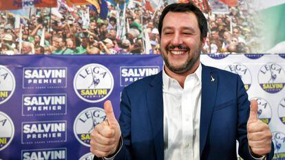 El líder de la Liga Norte, Matteo Salvini, en Milán, el pasado 5 de marzo.