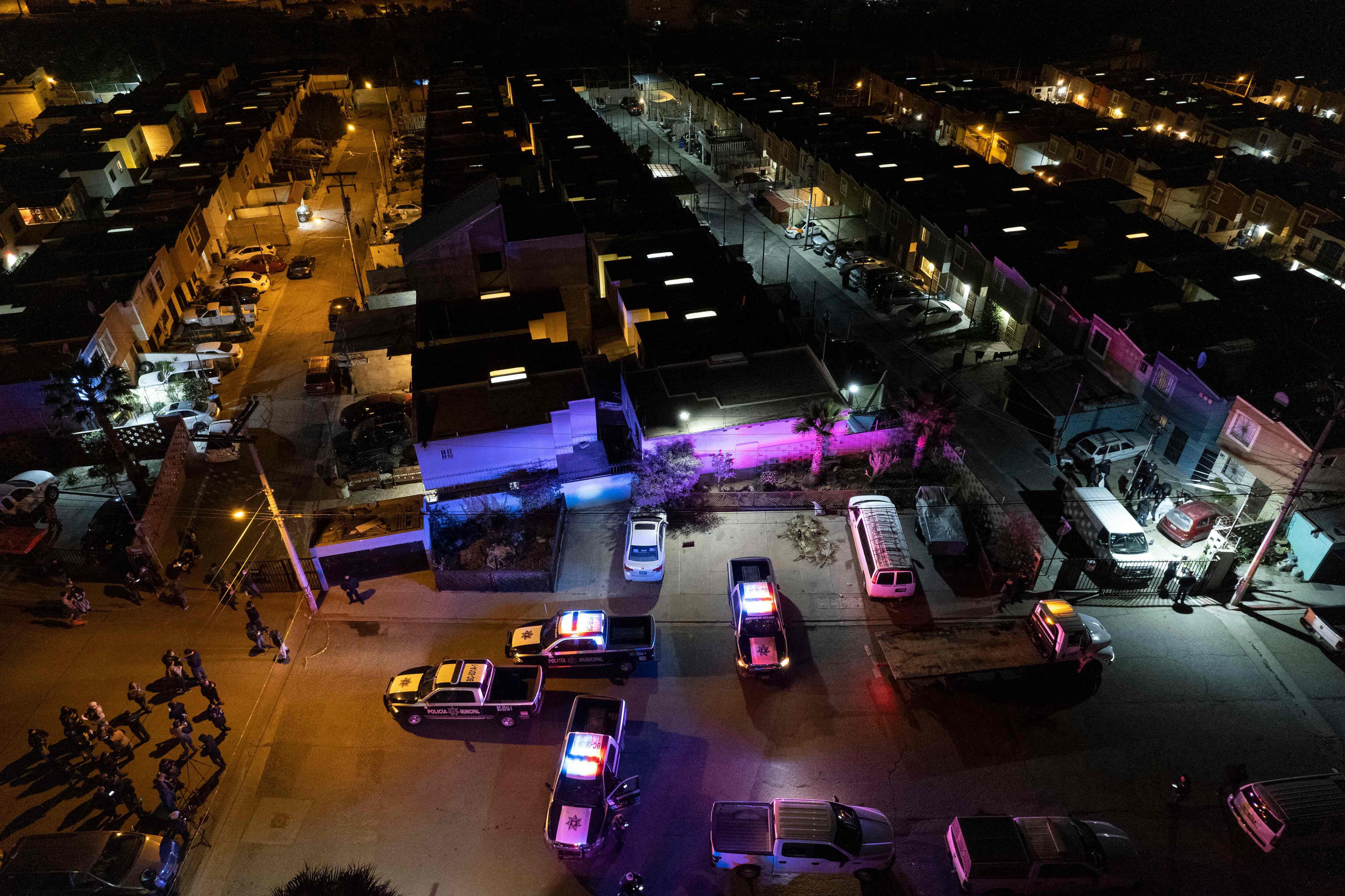 Una imagen aérea del lugar donde fue asesinada Lourdes Maldonado en Tijuana.