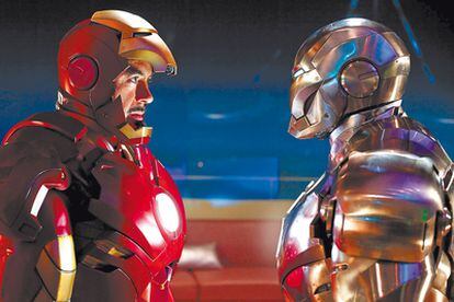 <b>Doble o nada: Robert Downey Jr., <i>aka</i> Tony Stark, enfrentado con War Machine en <i>Iron Man 2.</i></b>
<b>Una imagen del videojuego. Un jugador experto tardaría por lo menos 12 horas en completarlo.</b>