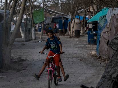 Niños migrantes en Matamoros, el pasado mes de febrero