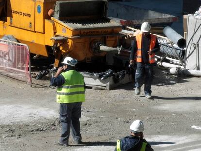 Trabajadores de la construcci&oacute;n.