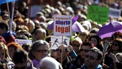 Manifestación en Madrid contra la reforma de la ley del aborto.