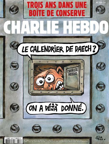 Portada de Charlie Hebdo en v&iacute;speras del tercer aniversario del atentado contra la revista