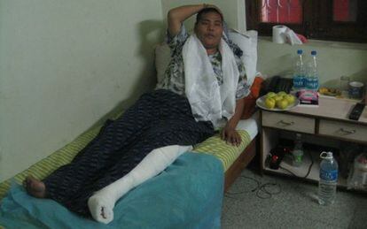El joven Megmar Tenzin convalece en Nueva Delhi
