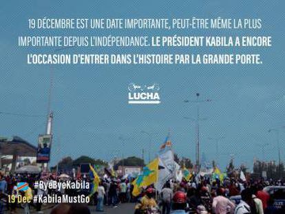 Cartel de campaña del colectivo Lucha contra el presidente Kabila difundido en redes.