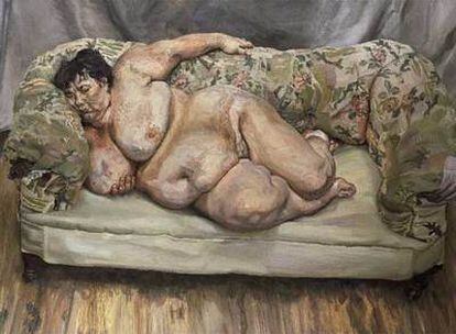 La obra al óleo 'Benefits Supervisor Sleeping", del artista británico Lucian Freud