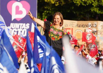 Xóchitl Gálvez en el cierre de su precampaña presidencial.