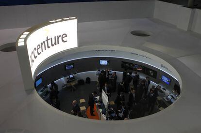 En el interior del recinto ferial, la caseta de la consultora Accenture.