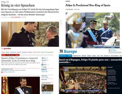 La proclamación de Felipe VI en medios internacionales.