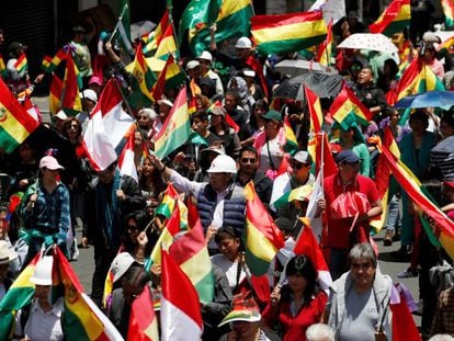Protesta contra Evo Morales en La Paz.