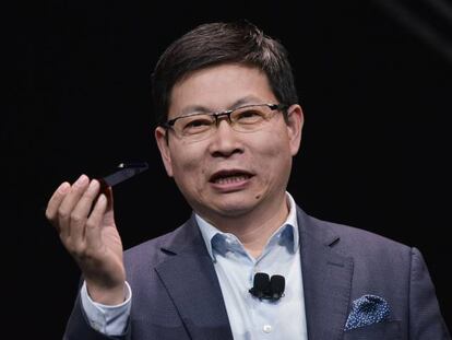 Richard Yu, CEO de la división de productos de consumo de Huawei, en el CES 2018.