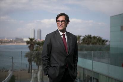 Salvador Illa, primer secretario del PSC y líder de la oposición en Cataluña, el jueves en el hotel Vela de Barcelona.