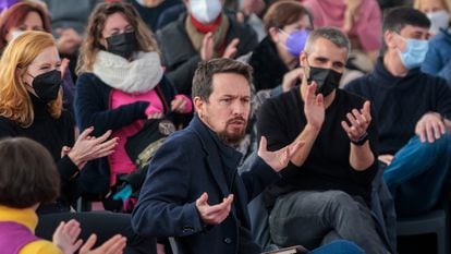 The former Vice President of the Government, Pablo Iglesias, on January 22 in an act prior to the campaign for the autonomous elections of Castilla y León.