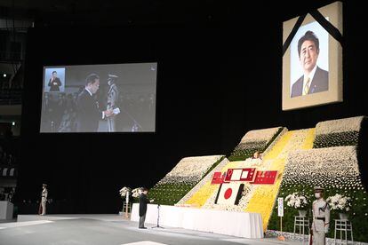 El primer ministro de Japón, Fumio Kishida, en un momento del acto.
