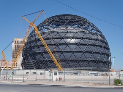 Las obras de Las Vegas Sphere en septiembre de 2022. El complejo se inaugurará en otoño de 2023.