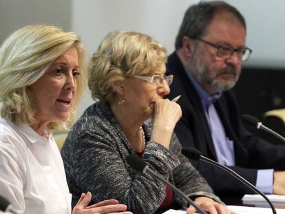 La delegada del Gobierno en Madrid, Concepci&oacute;n Dancausa; la alcaldesa de Madrid, Manuela Carmena.