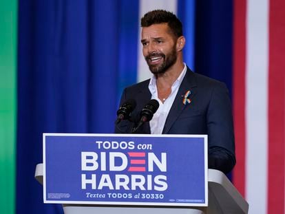 Ricky Martin, en el encuentro de Joe Biden con la comunidad latina en Kissimmee, Florida, el martes.