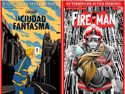 Algunas de las ilustraciones de la iniciativa 'Es tiempo de superhéroes'.