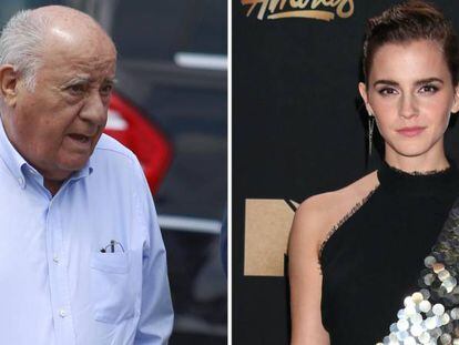 Amancio Ortega y Emma Watson.