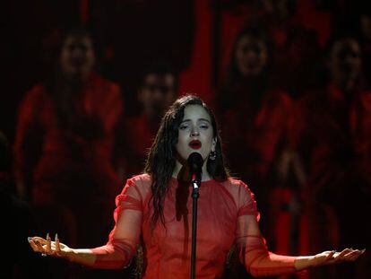 La cantante Rosalia, el pasado febrero en Sevilla durante la gala de entrega de los Premios Goya.