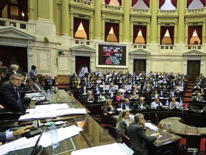 La Cámara de Diputados de Argentina, durante la sesión en la que Macri obtuvo el respaldo para sus planes financieros.