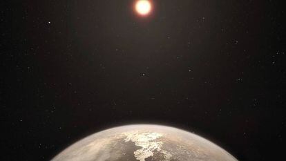 Recreación artística del planeta templado Ross 128 b