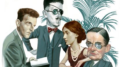 Ludwig Wittgenstein, James Joyce, Virginia Woolf y T. S. Eliot.